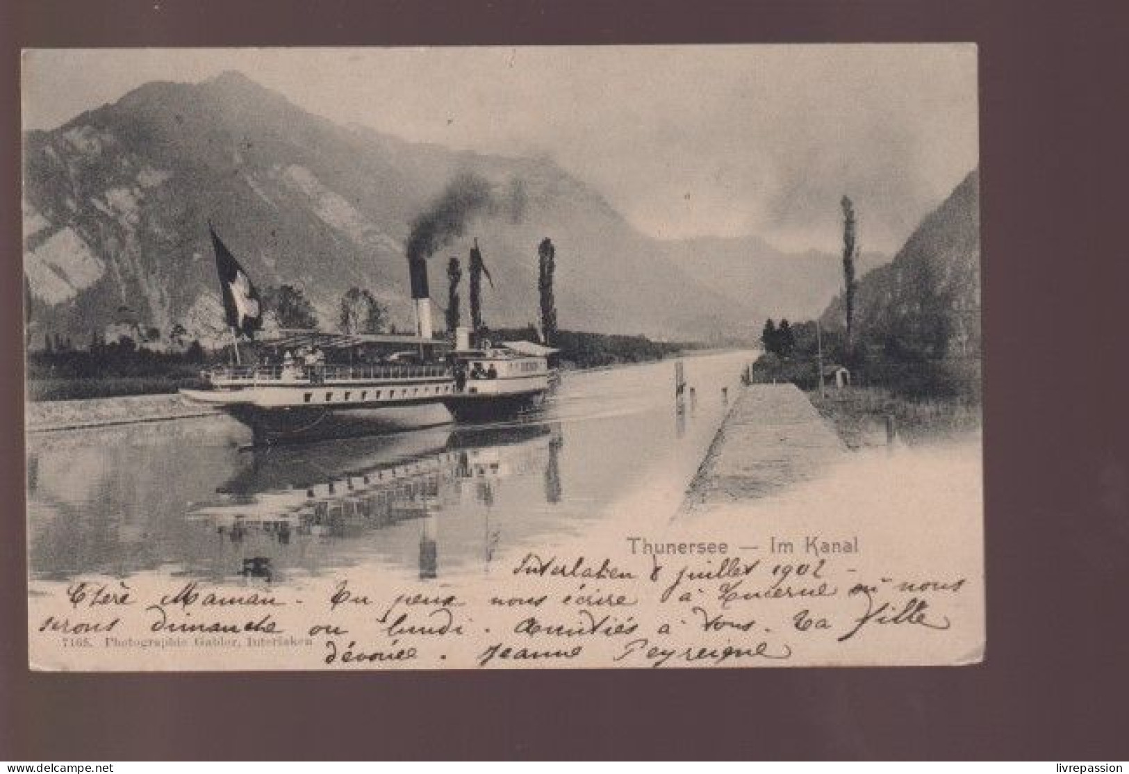 Cpa ,  Thunersee , Im Kanal , Voyagé - Commerce