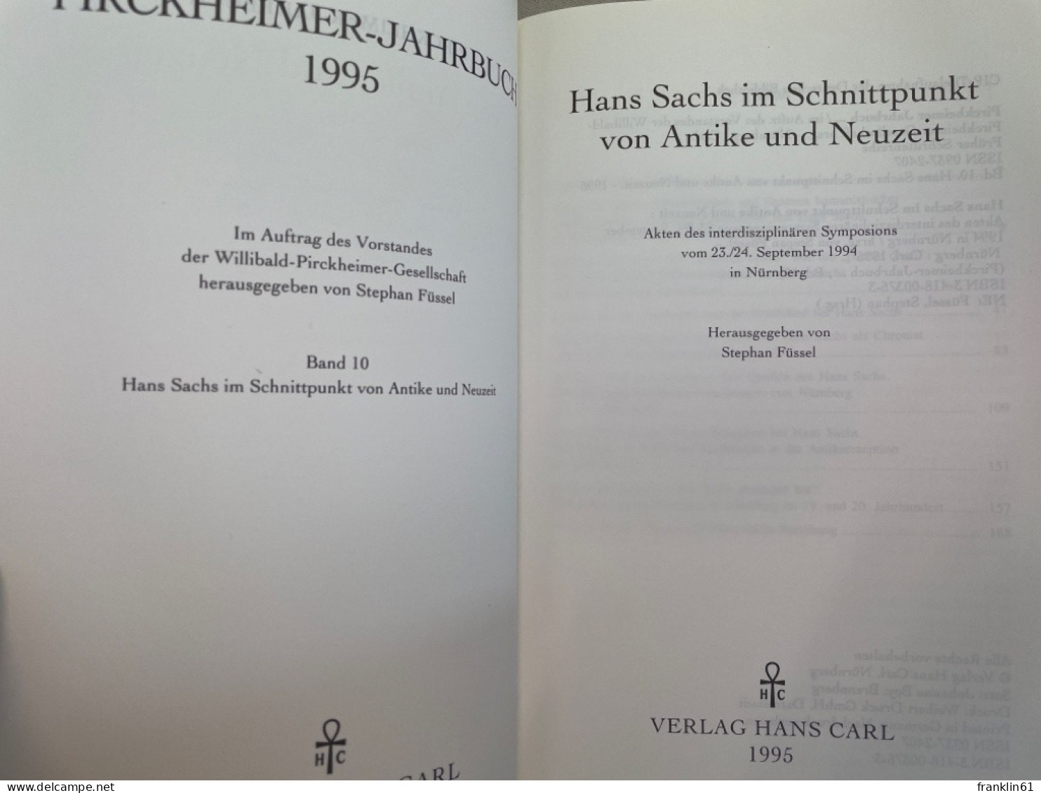 Hans Sachs Im Schnittpunkt Von Antike Und Neuzeit : Akten Des Interdisziplinären Symposions Vom 23. Und 24. S - 4. Neuzeit (1789-1914)