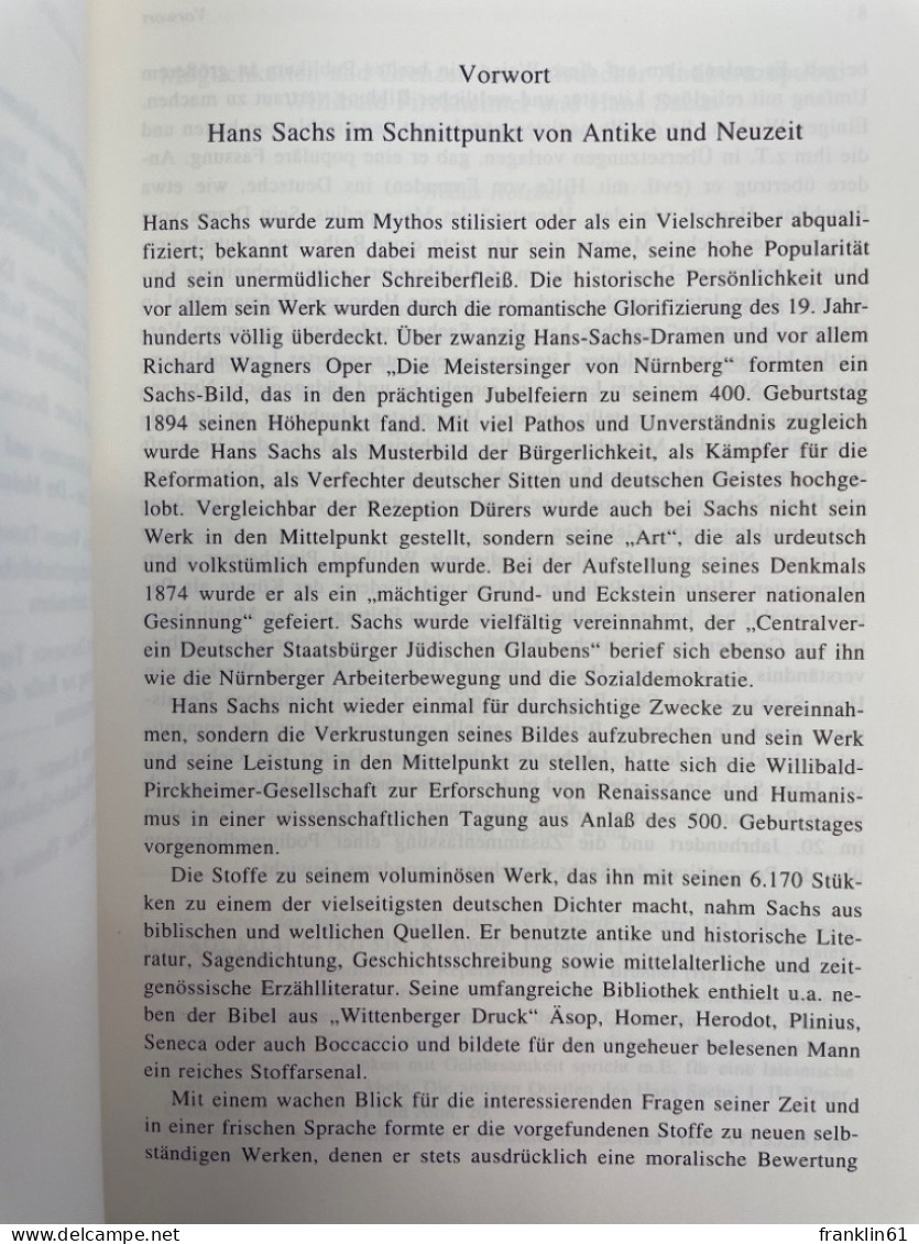 Hans Sachs Im Schnittpunkt Von Antike Und Neuzeit : Akten Des Interdisziplinären Symposions Vom 23. Und 24. S - 4. Neuzeit (1789-1914)