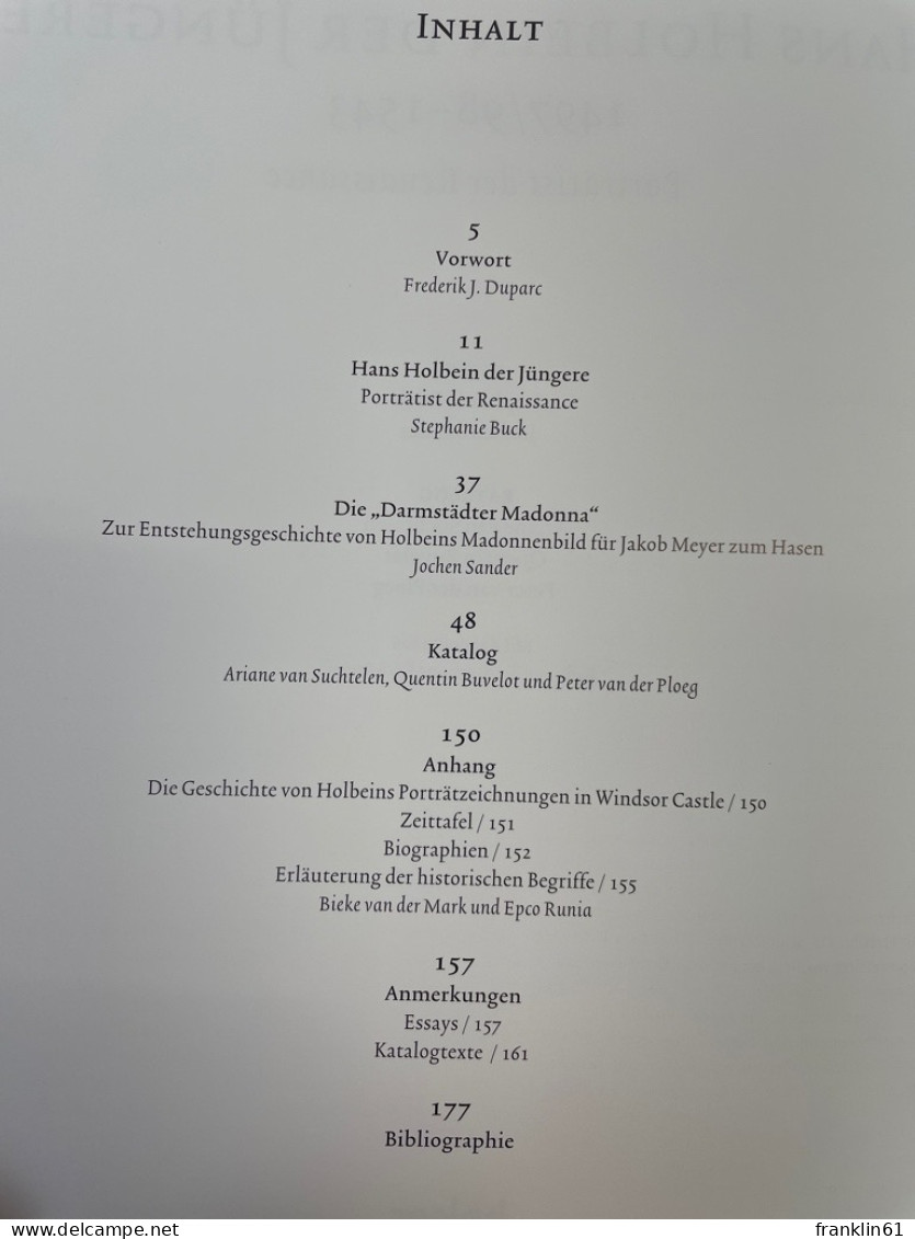 Hans Holbein Der Jüngere : 1497/98 - 1543 ; - Sonstige & Ohne Zuordnung