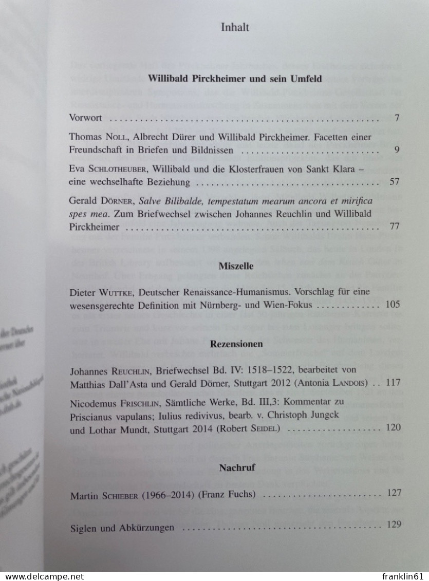 Willibald Pirckheimer Und Sein Umfeld : Akten Des Gemeinsam Mit Dem Verein Für Geschichte Der Stadt Nürnberg - 4. 1789-1914