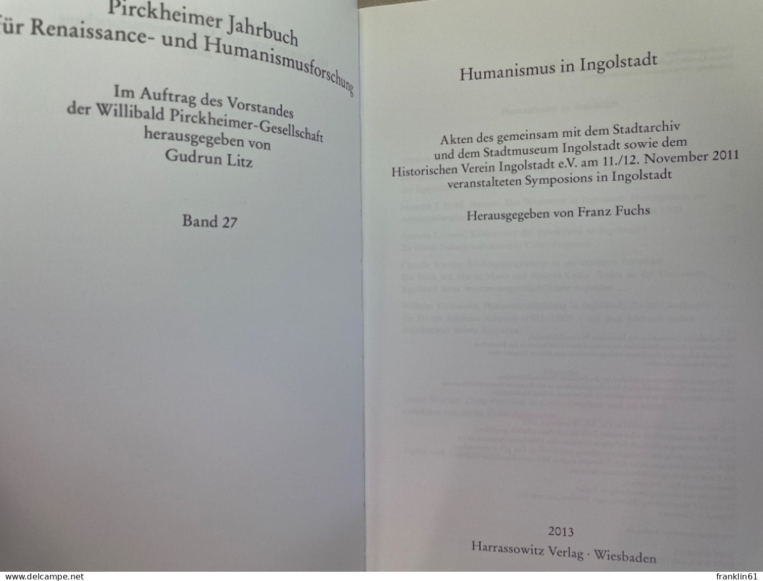 Humanismus In Ingolstadt : Akten Des Gemeinsam Mit Dem Stadtarchiv Und Dem Stadtmuseum Ingolstadt Sowie Dem Hi - 4. 1789-1914