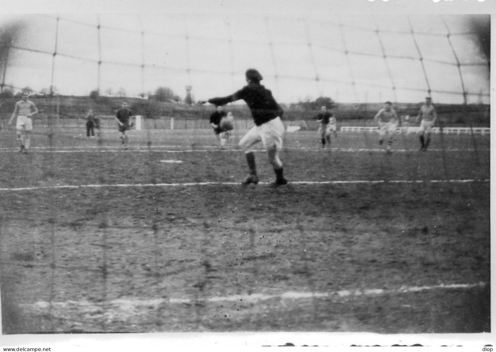 Photographie Vintage Photo Snapshot Football Goal Filet - Sports