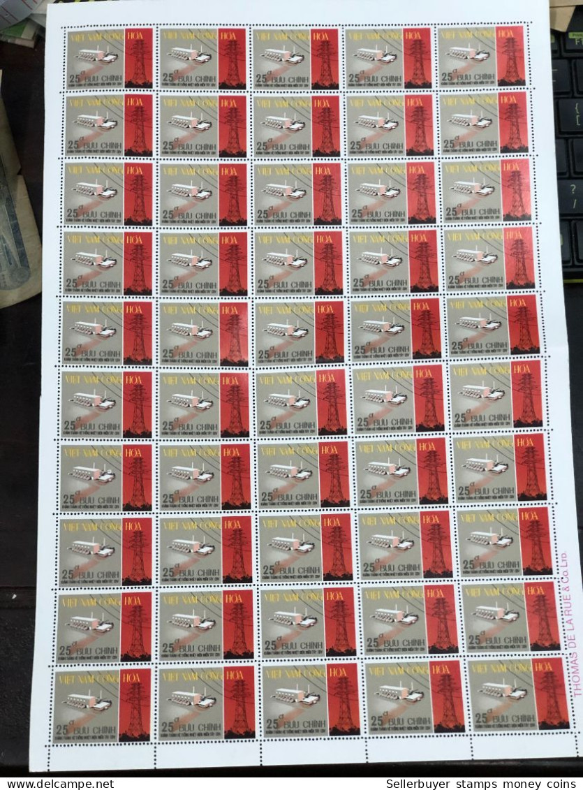 Vietnam South Sheet Stamps Before 1975(25$ Not Issued 1975) 1 Pcs 50 Stamps Quality Good - Viêt-Nam