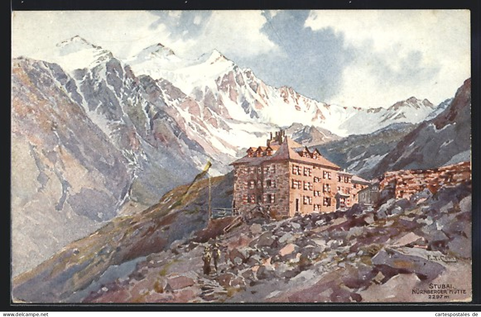 Künstler-AK Edward Theodore Compton: Berghütte Mit Gebirge  - Compton, E.T.