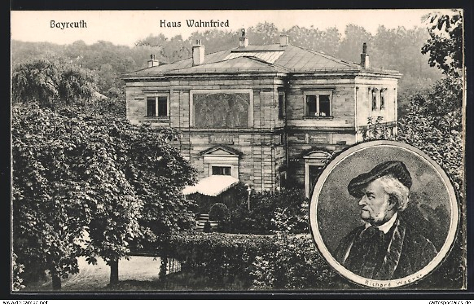 AK Bayreuth, Haus Wahnfried, Portrait Richard Wagner  - Théâtre