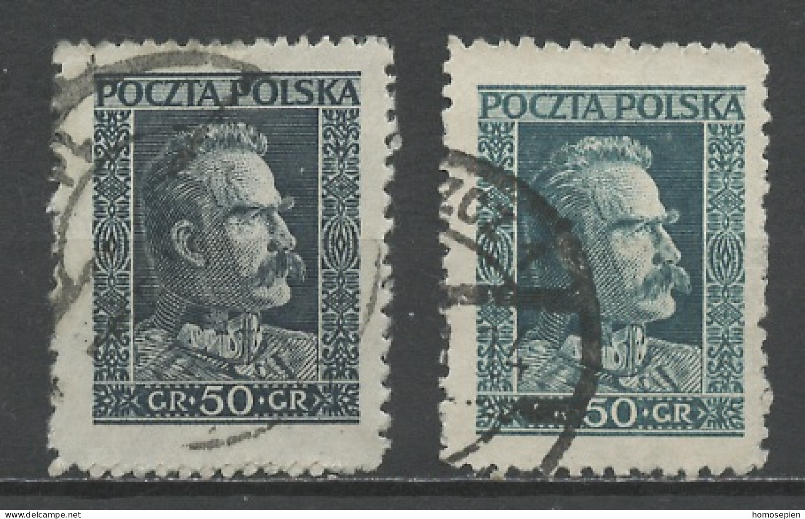 Pologne - Poland - Polen 1928-32 Y&T N°343 à 343A - Michel N°257 à 258 (o) - Pilsudski - Oblitérés