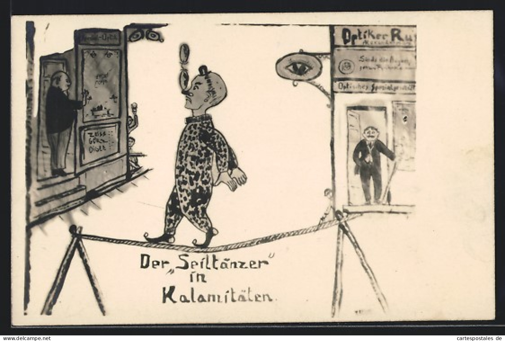 Künstler-AK Seiltänzer In Kalamitäten  - Other & Unclassified