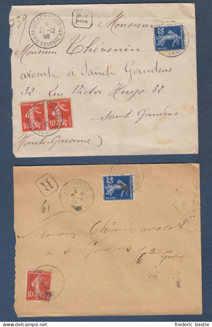 Haute Garonne - 2 Enveloppes Recommandées De Bagnères De Luchon - 1877-1920: Semi-Moderne