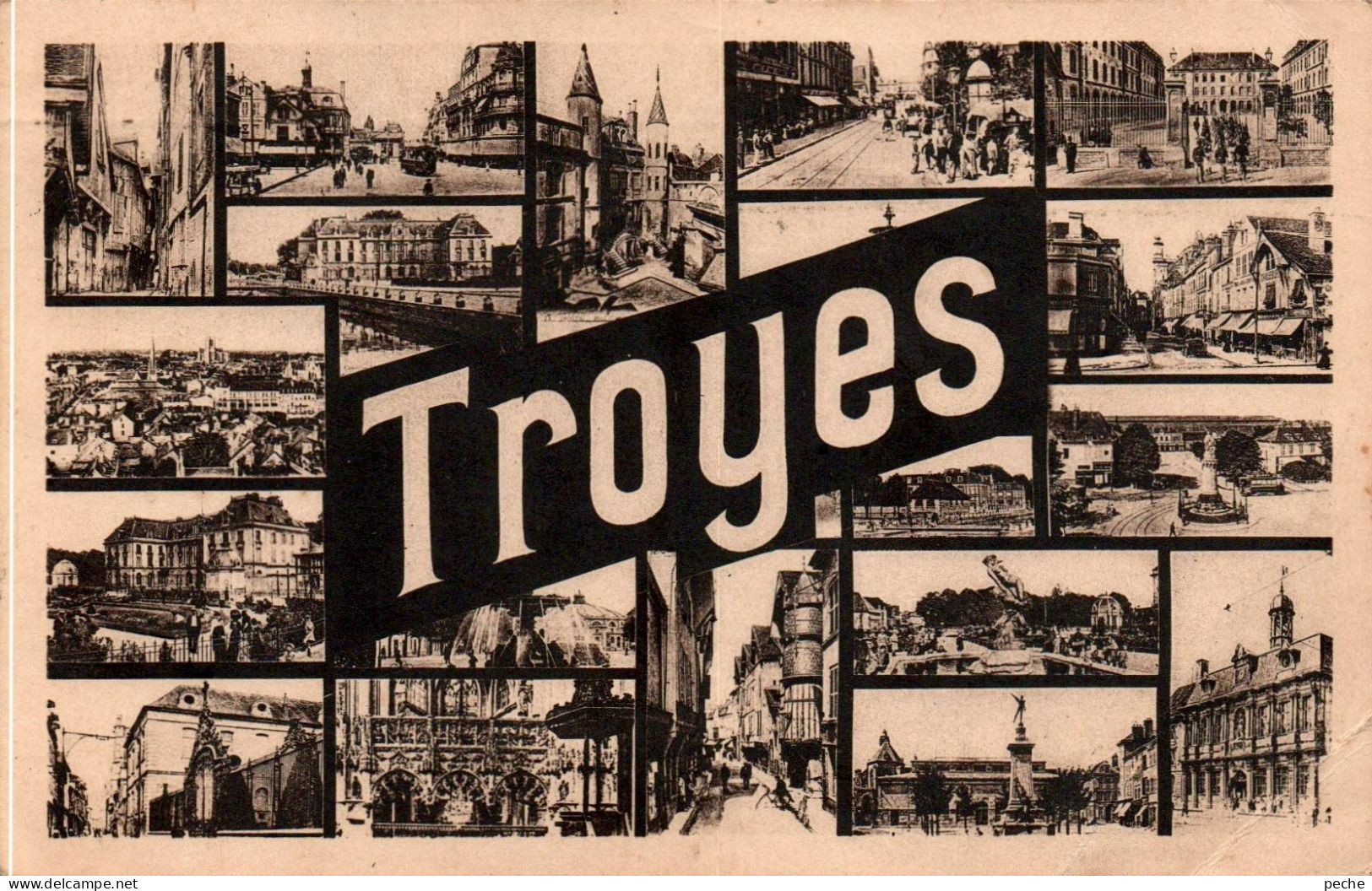 N°3011 W -cpa Troyes -multivues- - Troyes