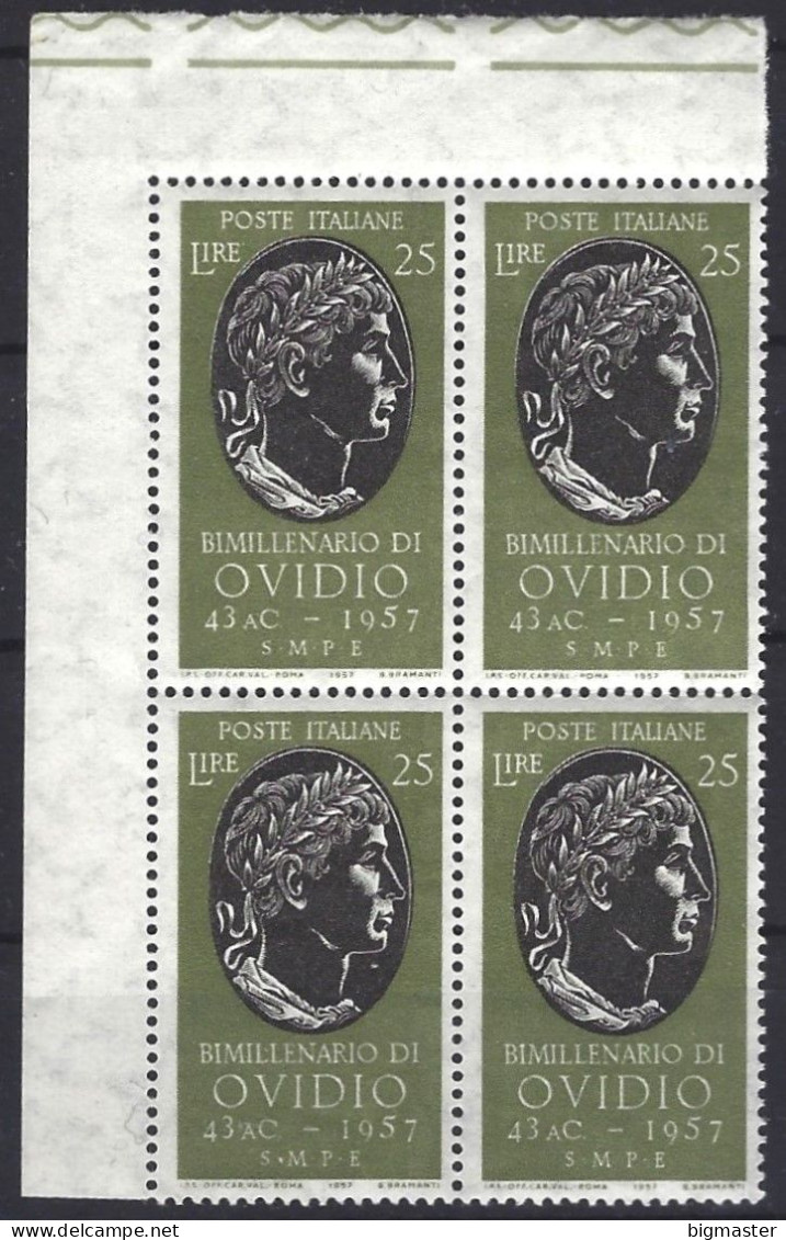 1957 Italia 809 Ovidio Quartina Ang.mnh** - 1946-60: Neufs