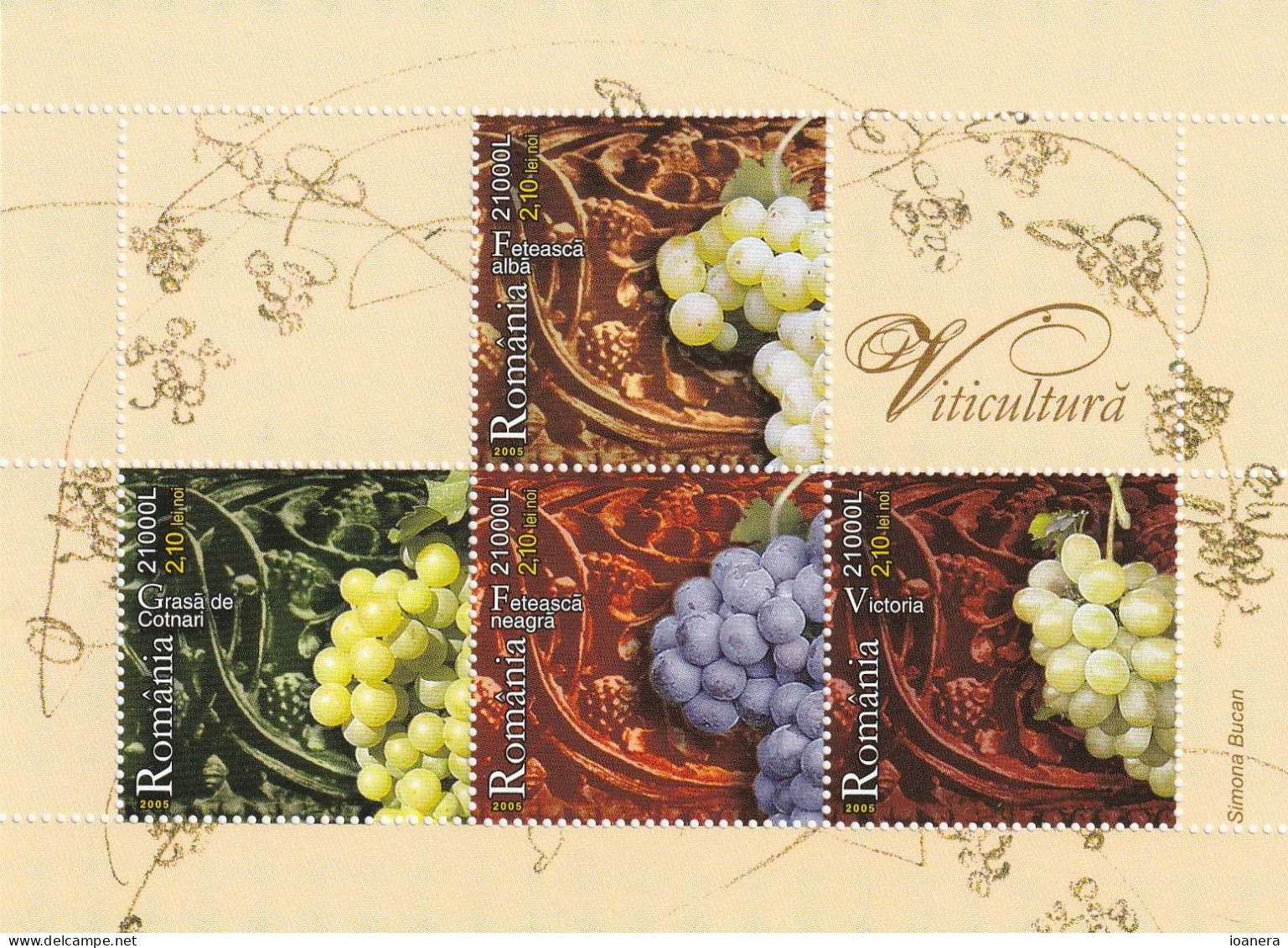 Romania 2005 - Viticultura , Perforate, Souvenir Sheet ,  MNH ,Mi.Bl.356 - Unused Stamps