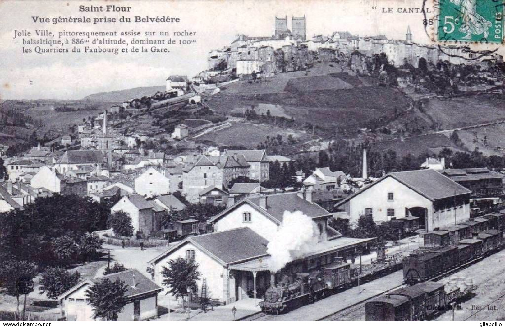 15 - Cantal -  SAINT FLOUR -  Vue Generale Prise Du Belvedere Sur La Gare - Saint Flour