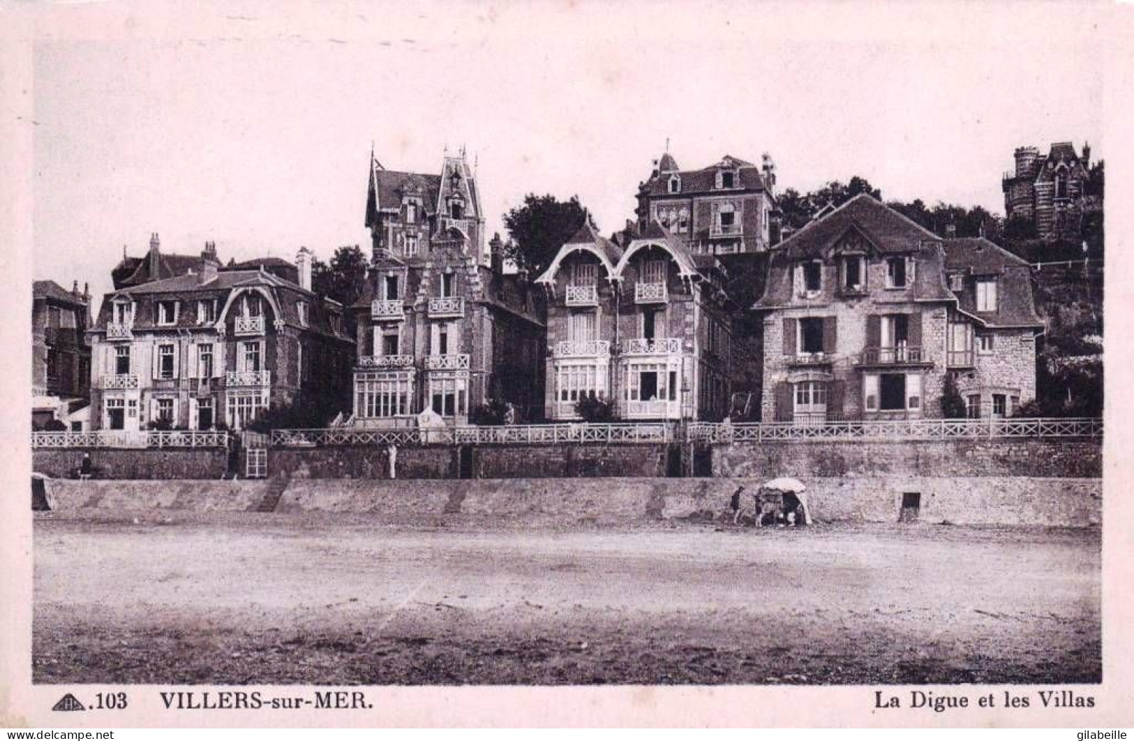 14 - Calvados -  VILLERS  Sur MER  - La Digue Et Les Villas - Villers Sur Mer