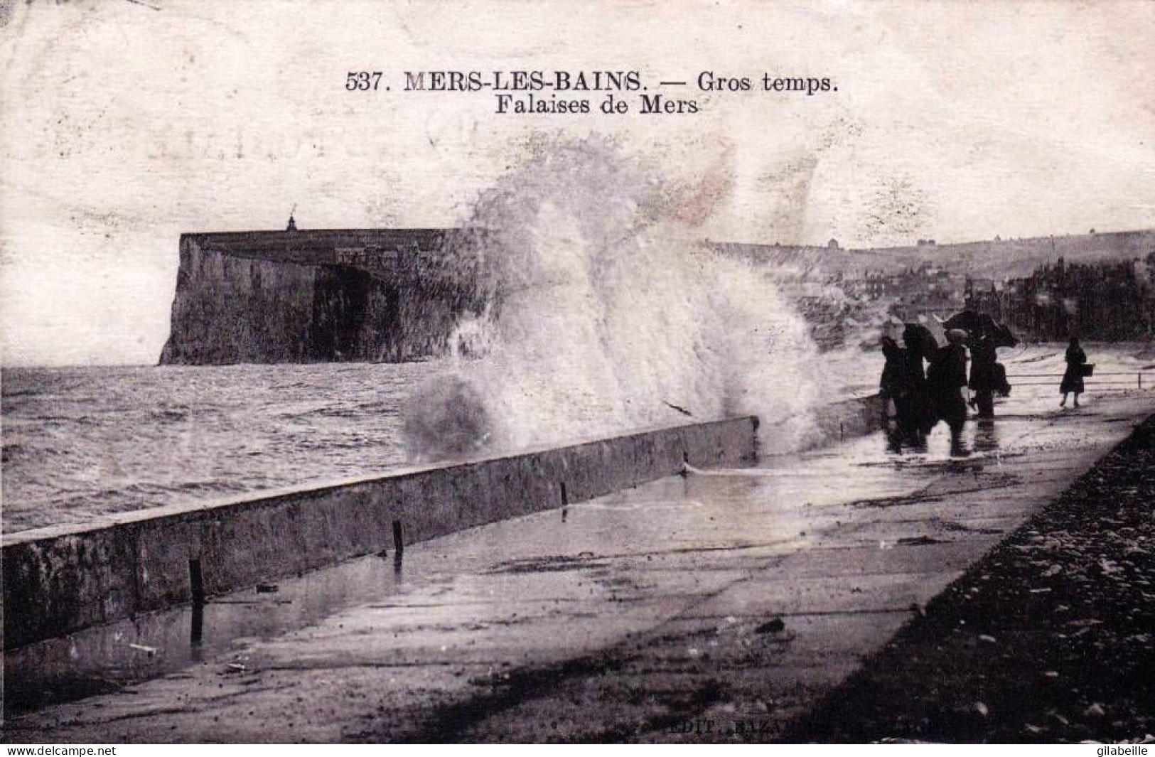 80 - Somme -  MERS Les BAINS -  Gros Temps -  Falaises De Mers - Mers Les Bains