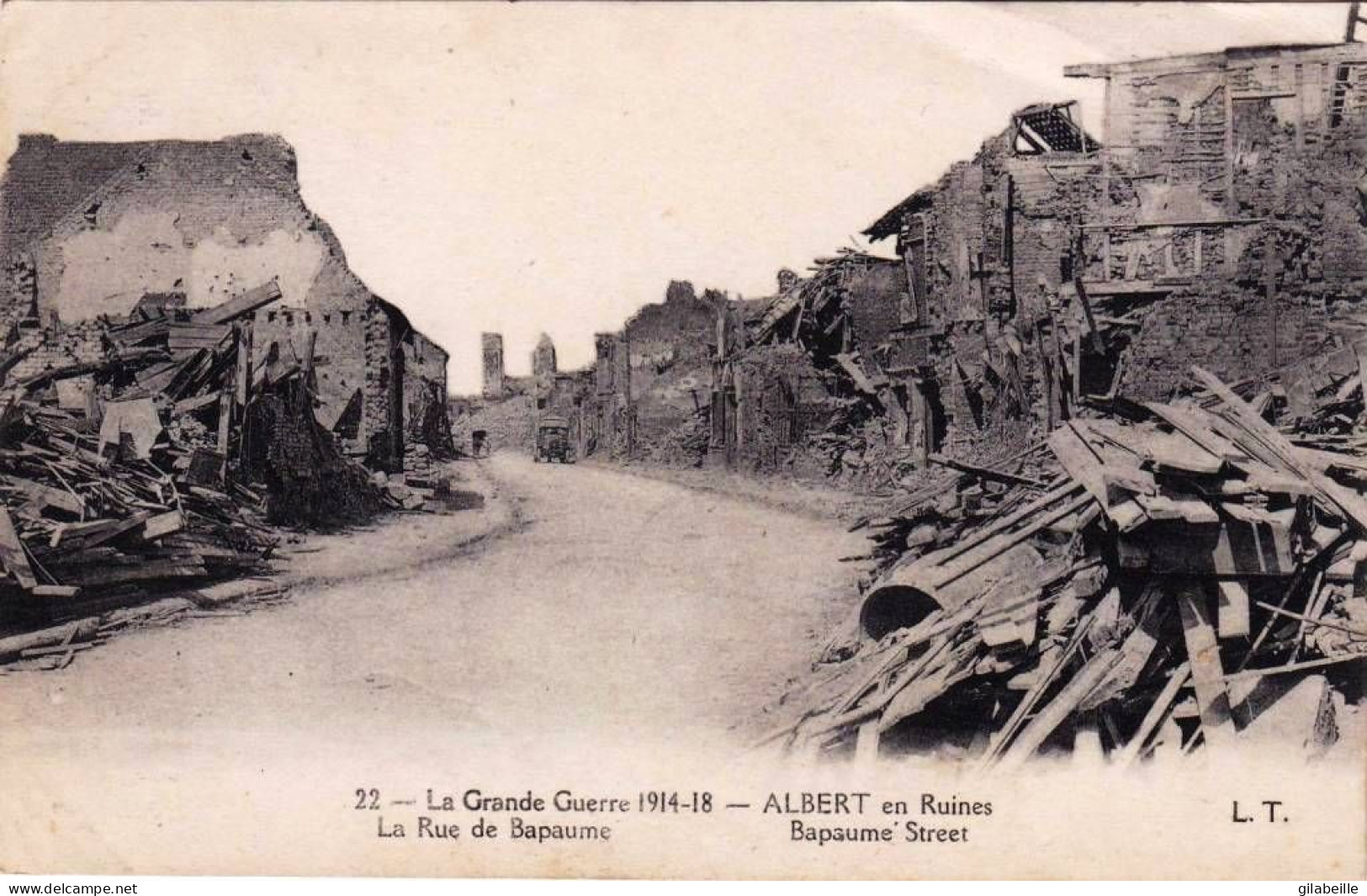 80 - Somme -  ALBERT En Ruines - La Rue De Bapaume -  Guerre 1914 - Albert
