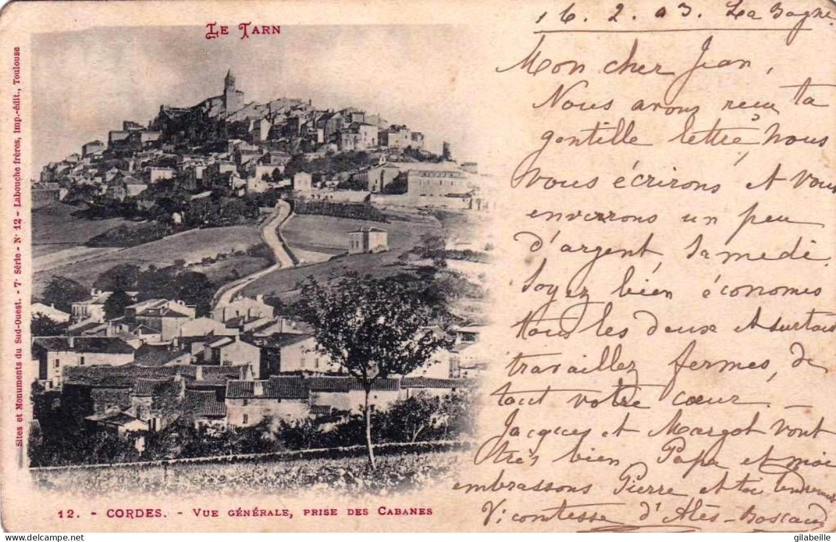 81 - Tarn -  CORDES - Vue Generale - Carte Precurseur - Cordes