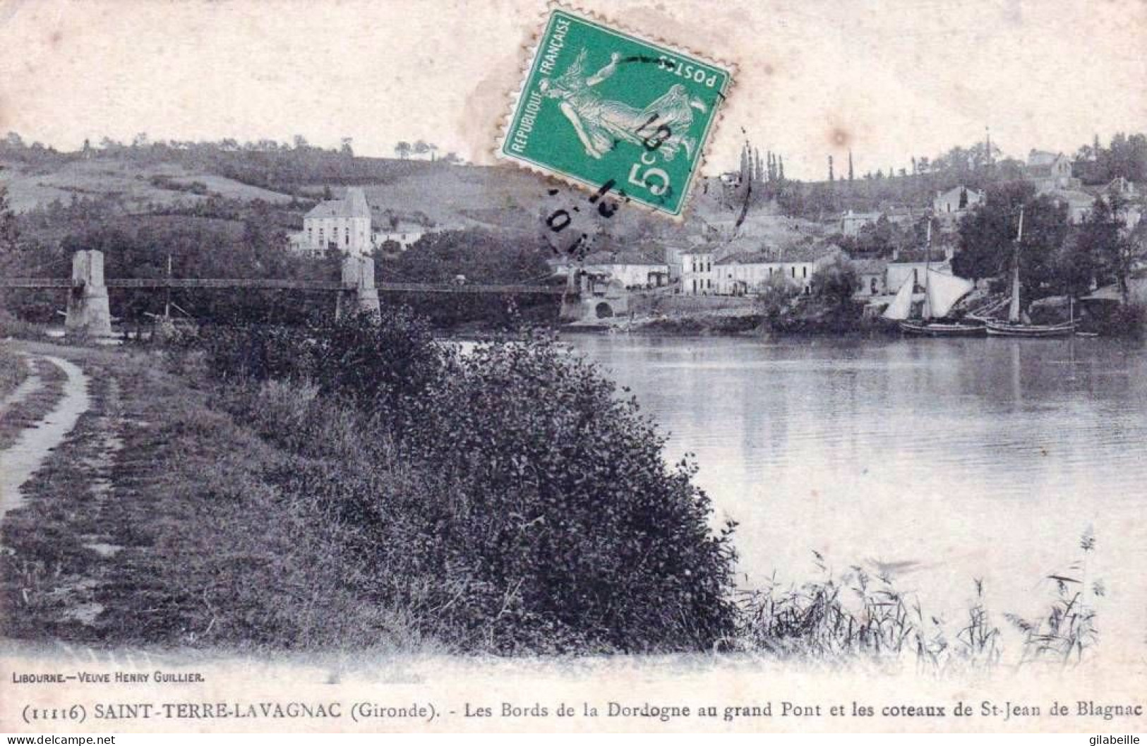 33 - Gironde - SAINT TERRE LAVAGNAC - Les Bords De La Dordogne Au Grand Pont Et Les Coteaux De St Jean De Blagnac - Other & Unclassified