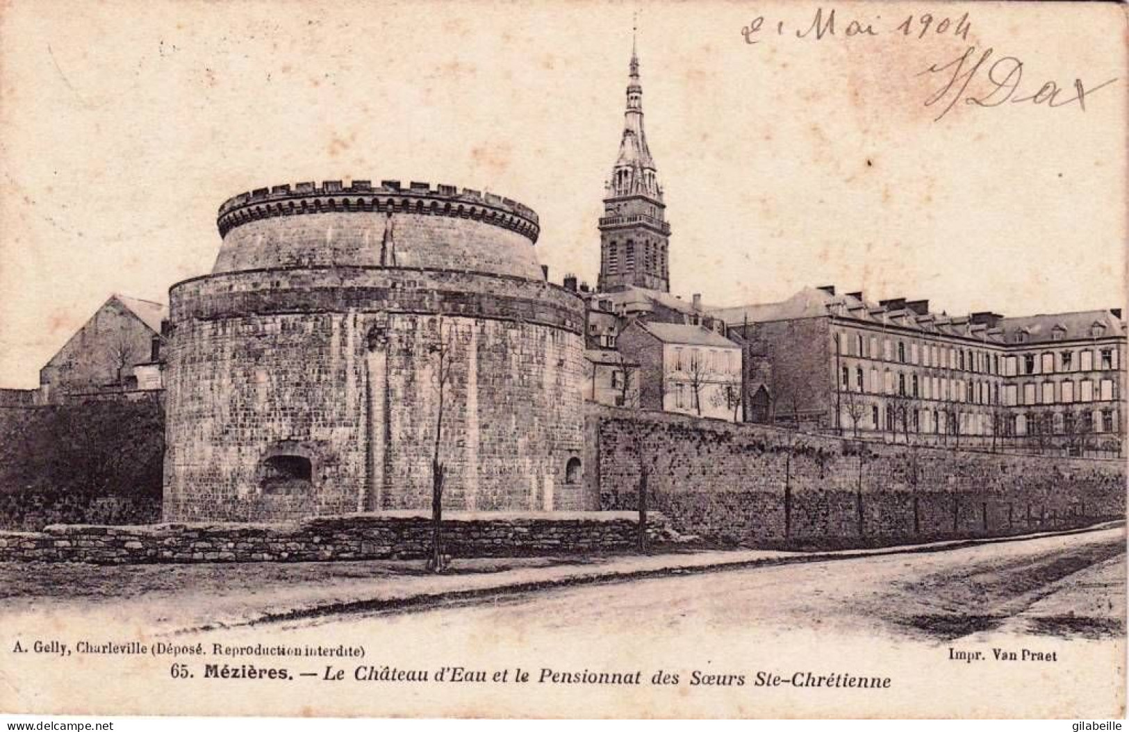 08 - Ardennes - MEZIERES -  Le Chateau D Eau Et Le Pensionnat Des Soeurs Sainte Chretienne - Other & Unclassified