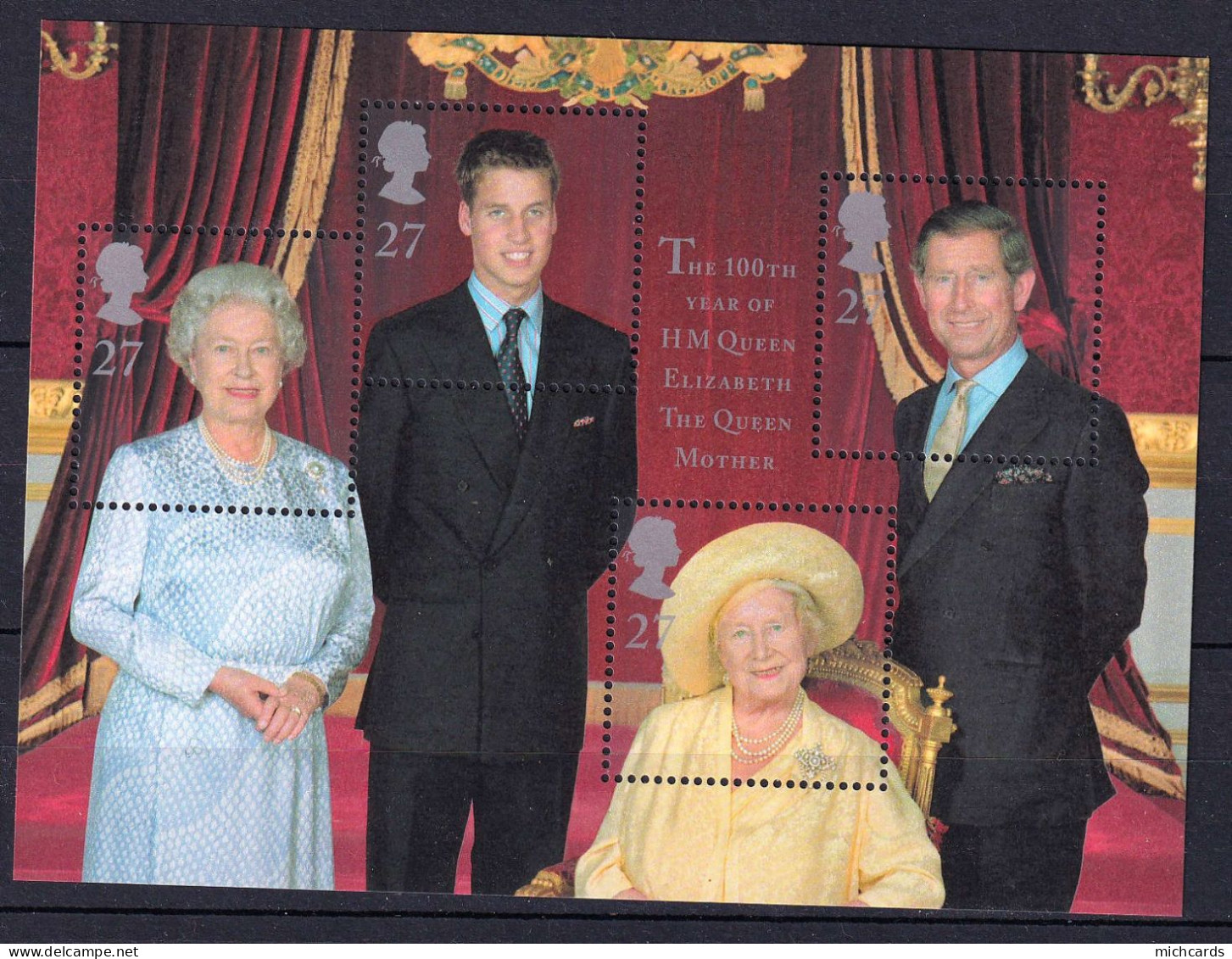 195 GRANDE BRETAGNE 2000 - Y&T BF 12 - Reine Elizabeth I Et II Prince Charles Et William - Neuf ** (MNH) Sans Charniere - Unused Stamps