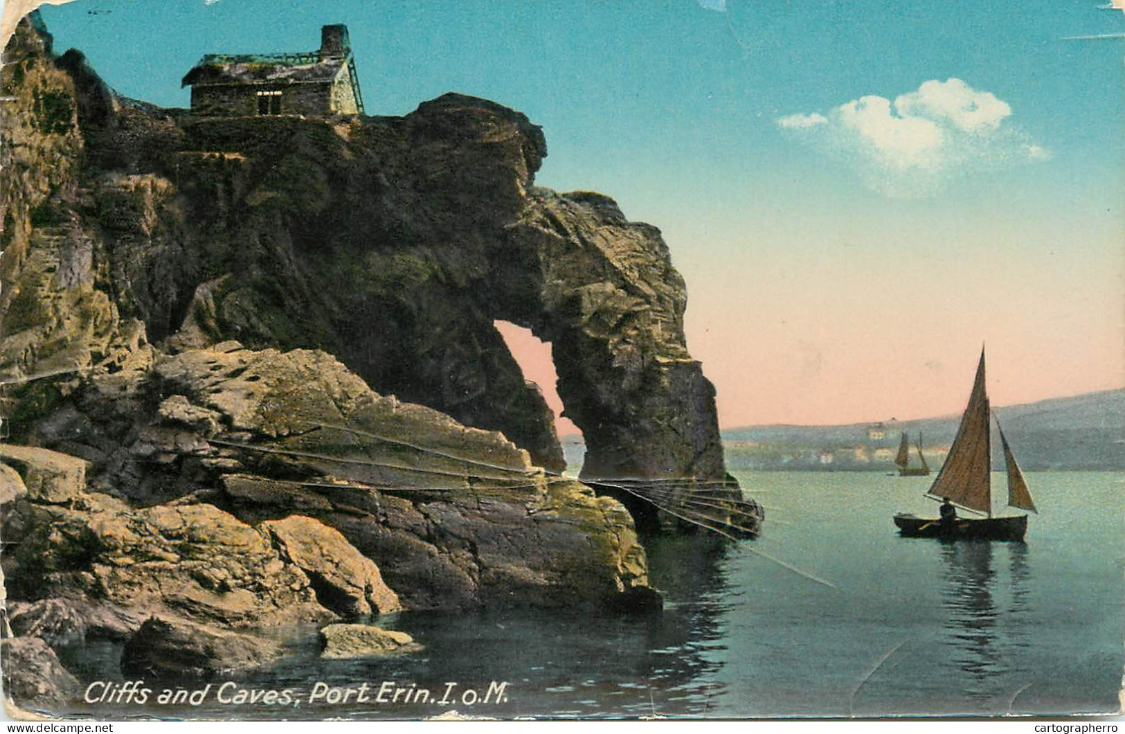 United Kingdom Isle Of Man Poert Erin Cliffs And Caves - Isle Of Man