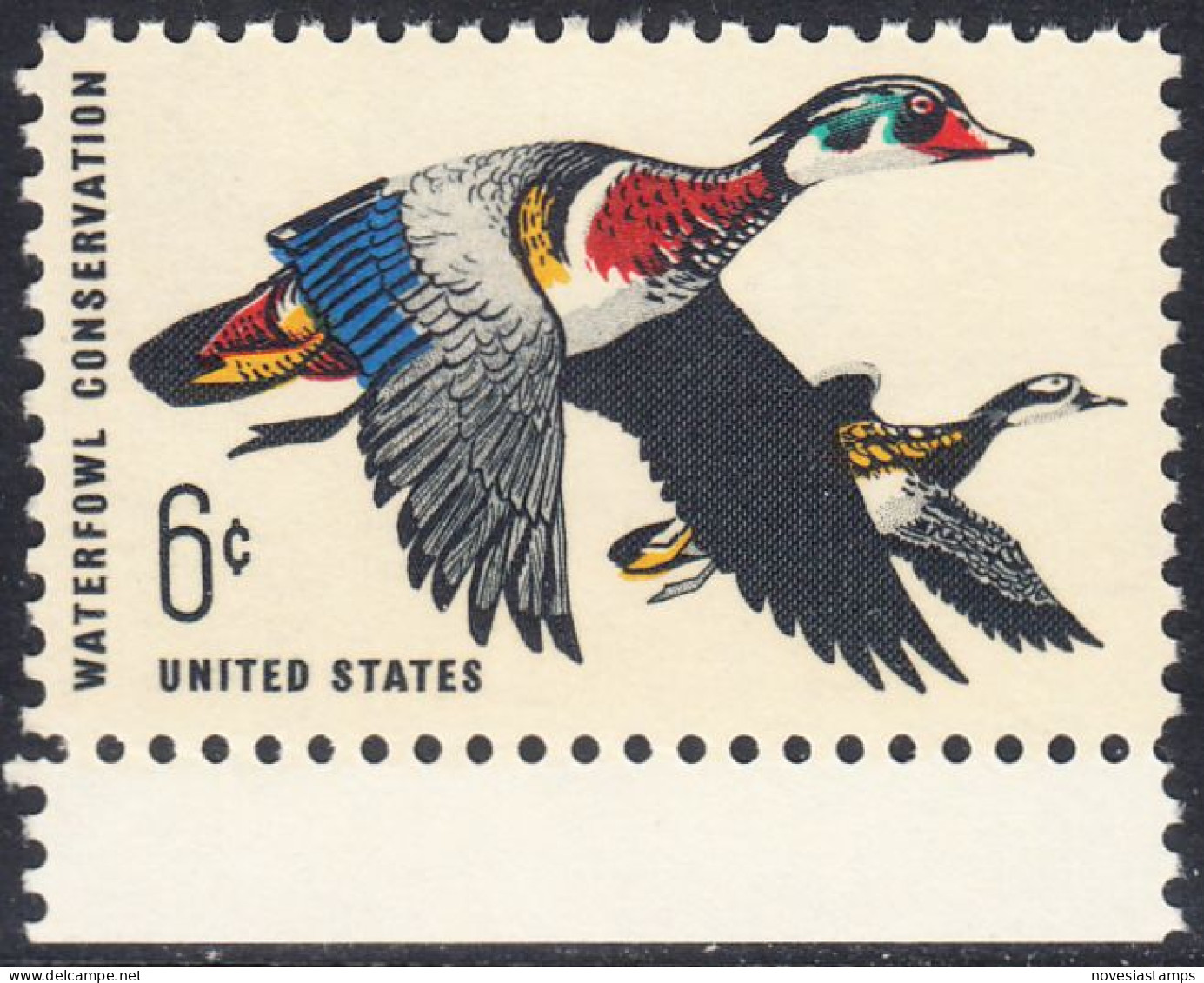 !a! USA Sc# 1362 MNH SINGLE W/ Bottom Margin - Waterfowl Conserv. - Unused Stamps