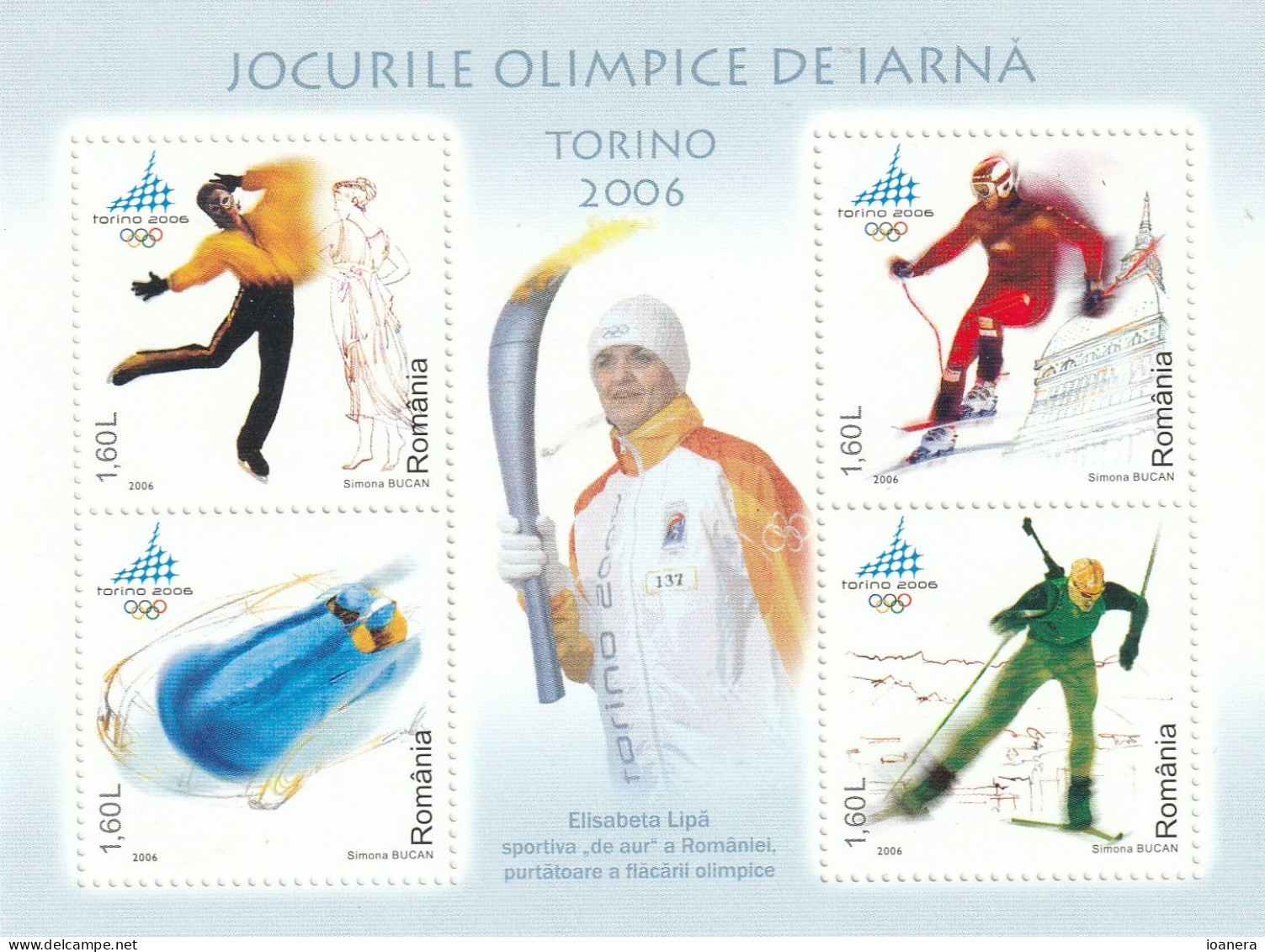 Romania 2006 - Winter Olympic Games Torino , Perforate, Souvenir Sheet ,  MNH ,Mi.Bl.368 - Unused Stamps