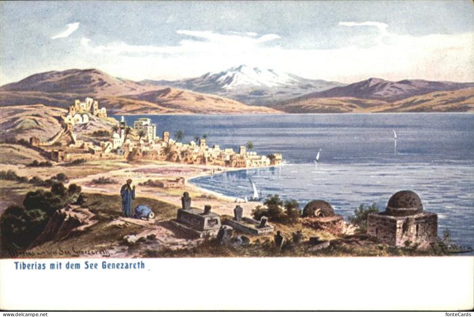 10914891 Tiberias Tiberias See Genezareth Gennesaret Kuenstler F. Perlberg * Tib - Israel