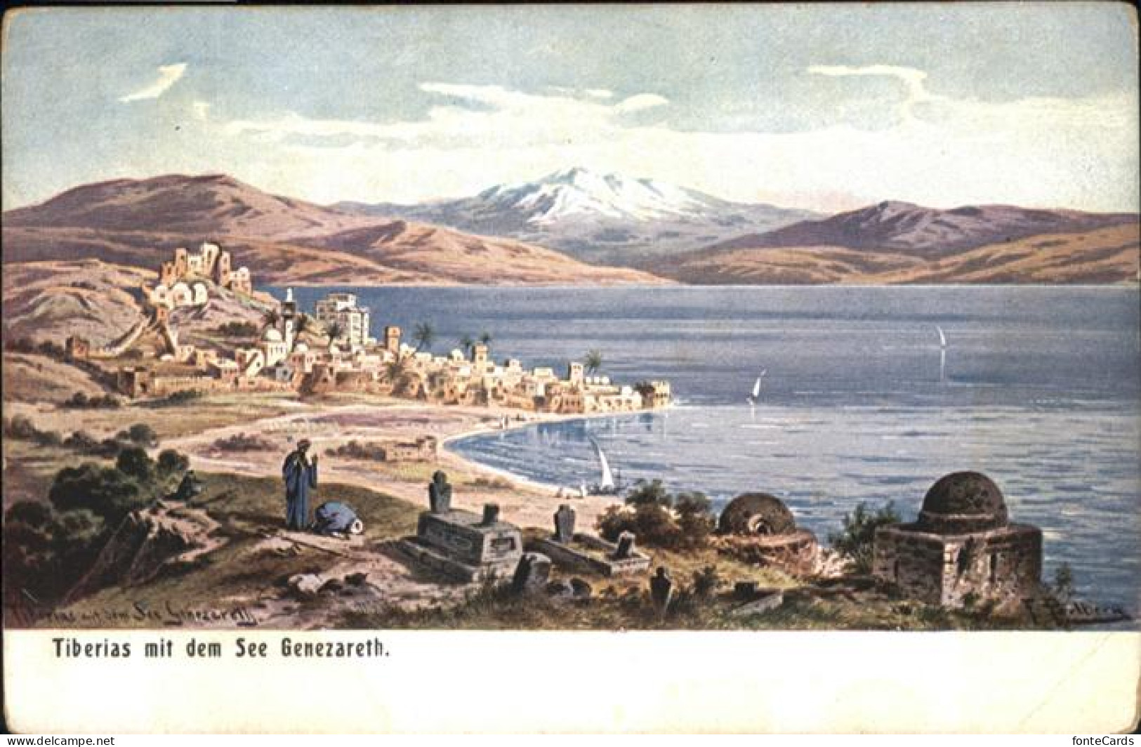 10914820 Tiberias Tiberias See Genezareth Gennesaret Kuenstler F. Perlberg * Tib - Israel