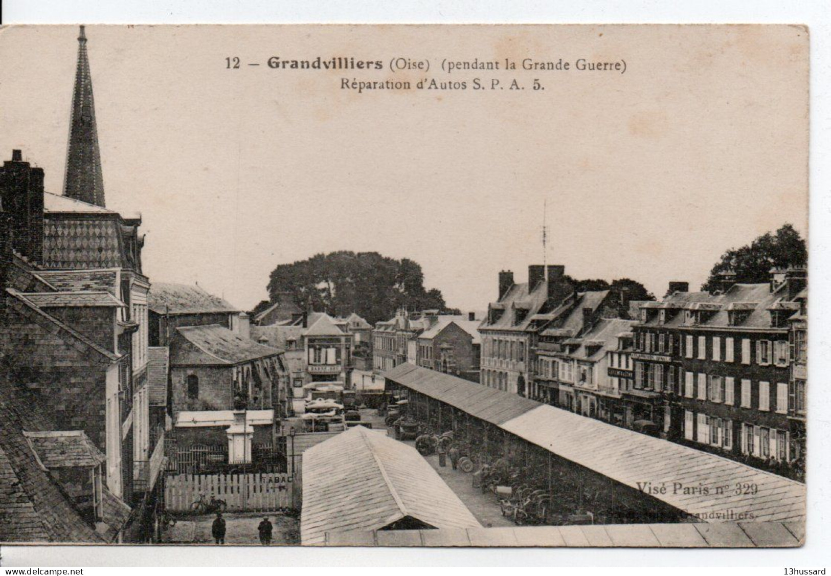 Carte Postale Ancienne Grandvilliers - Réparation D'Autos S.P.A.5 - Guerre, Garage Automobile - Grandvilliers