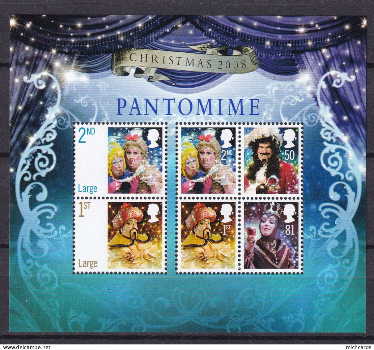 195 GRANDE BRETAGNE 2008 - Y&T BF 59 - Noel Cendrillon Aladin Peter Pan Blanche Neige - Neuf ** (MNH) Sans Charniere - Unused Stamps
