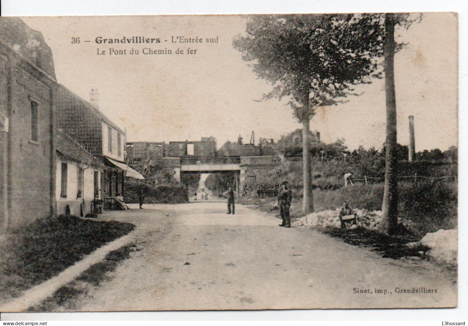 Carte Postale Ancienne Grandvilliers - Le Pont Du Chemin De Fer - Grandvilliers