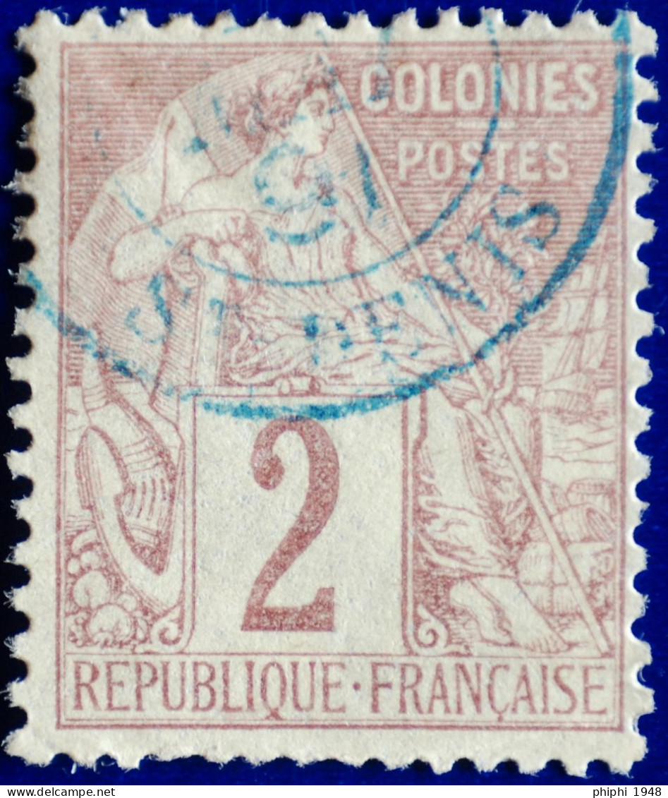 -Sage  Type  Alphée Dubois N° 47 Ob  Bleu.LA REUNION ( ST DENIS 1891.) - Alphee Dubois