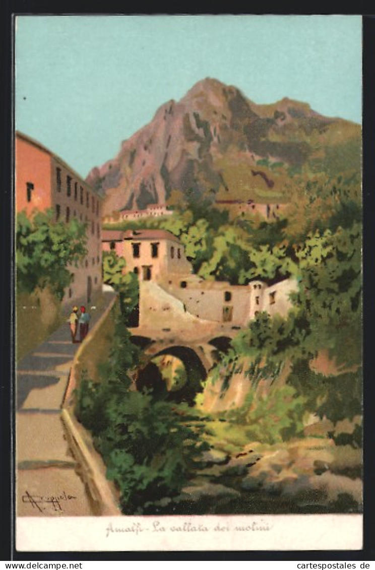 Artista-Cartolina Amalfi, La Vallata Dei Molini  - Other & Unclassified