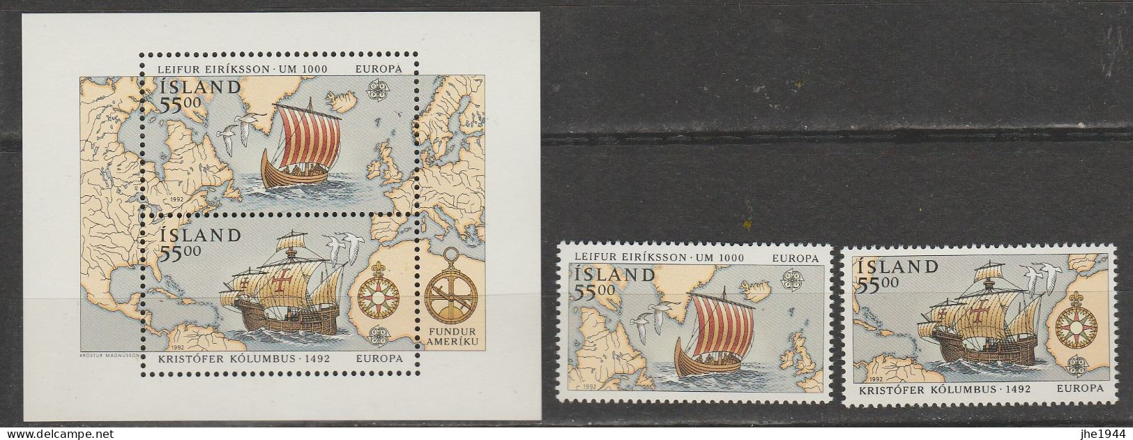 Europa 1992 Découverte Amérique Christophe Colomb Voir liste des timbres à vendre **