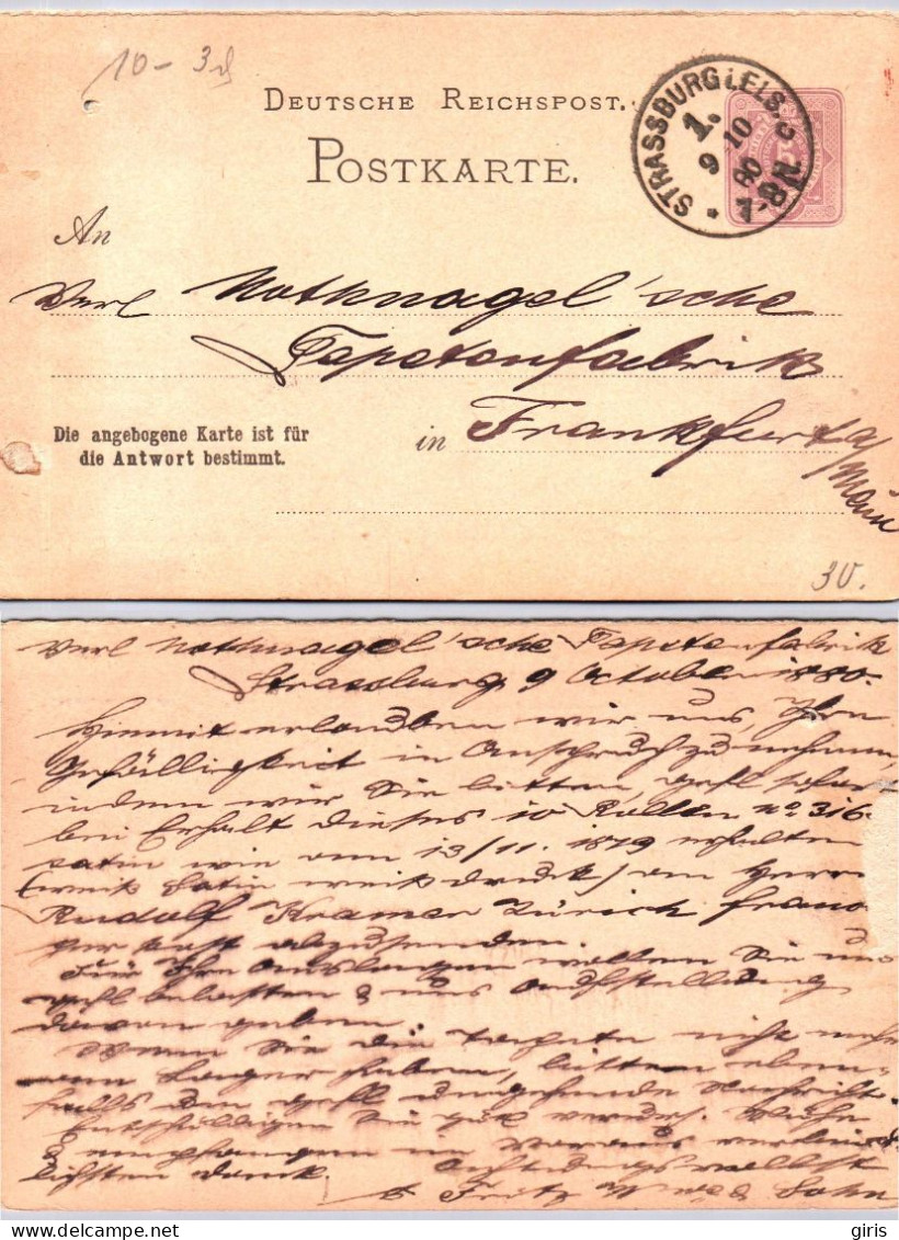 Allemagne - Postkarte Deutches Reich 5 Pfennig - Poststempel Strassburg IEls C - Autres & Non Classés