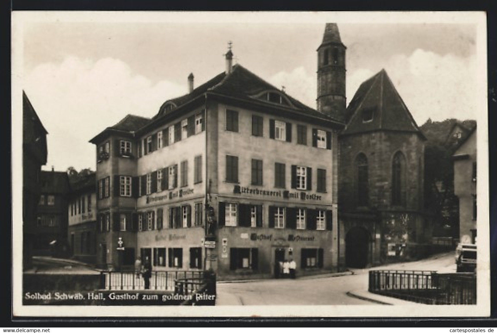 AK Schwäbisch Hall, Gasthof Zum Goldnen Ritter  - Schwaebisch Hall