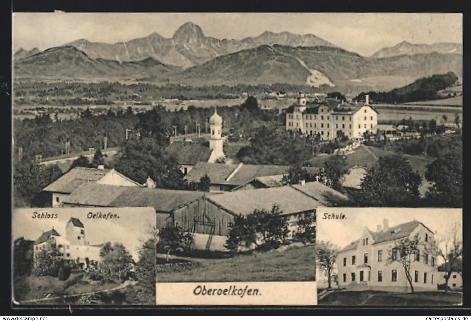 AK Oberoelkofen, Schloss, Schule, Panorama  - Autres & Non Classés