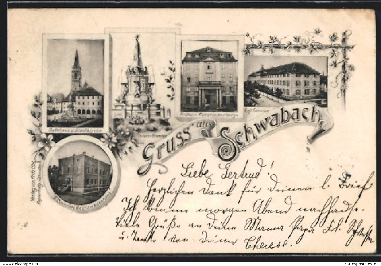 AK Schwabach, Rathaus Und Stadtkirche, Frühere Fürstenherberge, Deutsches Reichwaisenhaus  - Schwabach