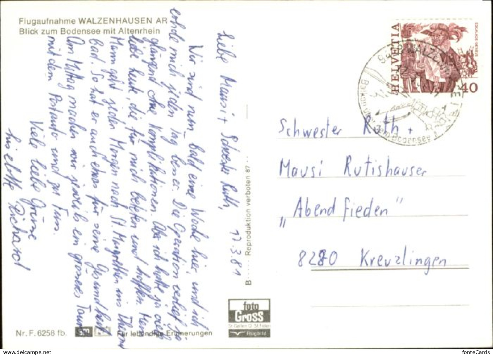 10906194 Walzenhausen AR Walzenhausen Fliegeraufnahme Bodensee Altenrhein X Walz - Autres & Non Classés