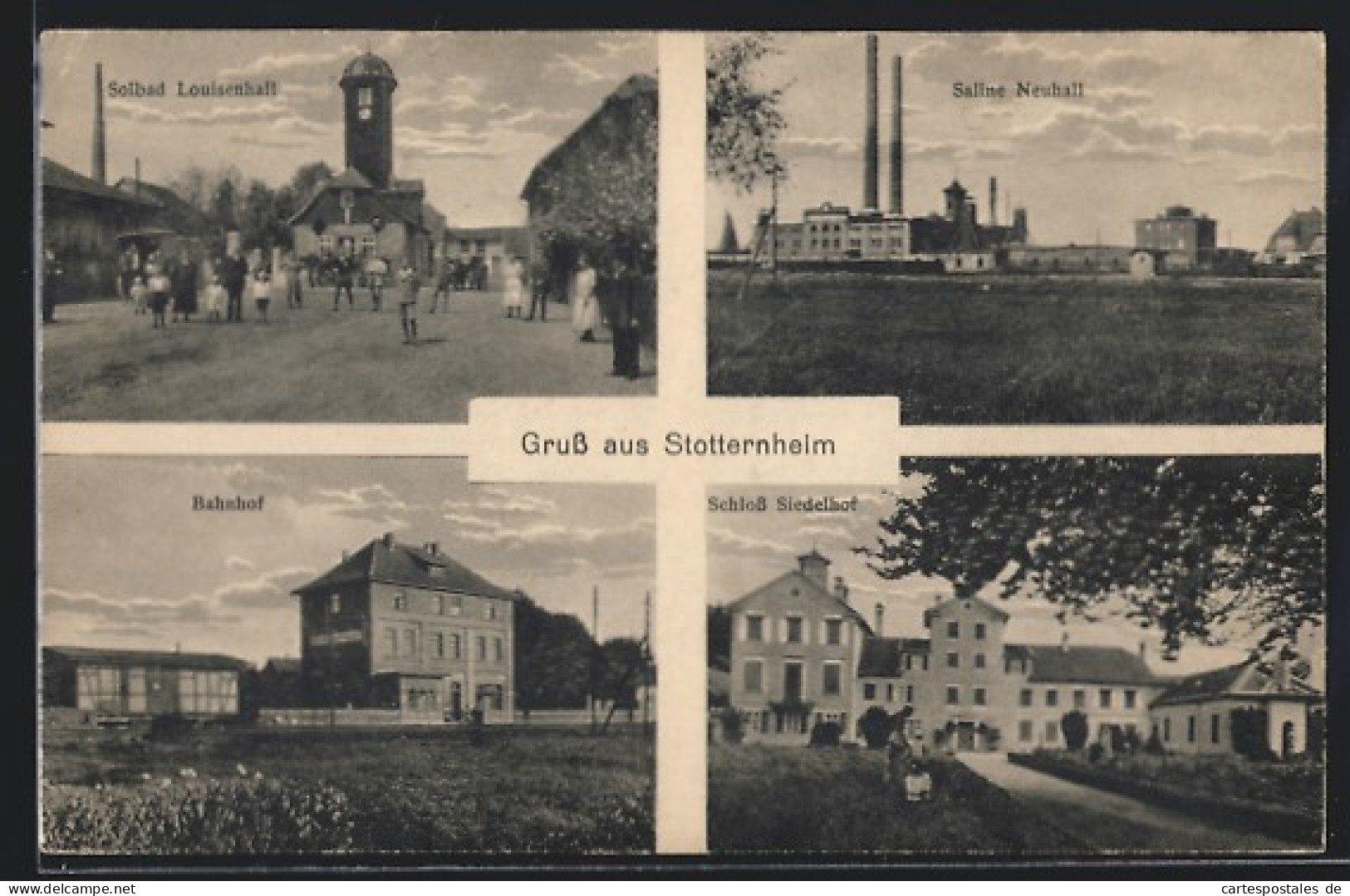 AK Stotternheim, Bahnhof, Solbad Louisenhall, Saline Neuhall, Schloss Siedelhof  - Mines