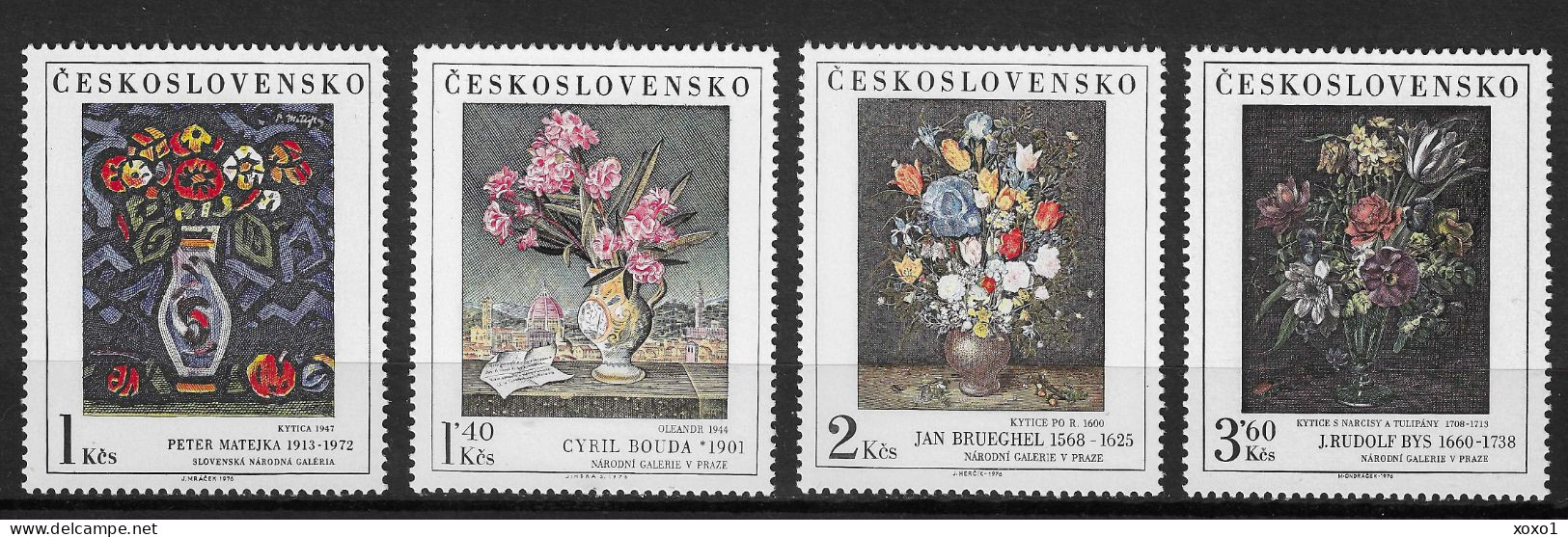 Czechoslovakia 1976 MiNr. 2351 - 2354 National Galleries (XI) Art, Painting, Bouquets, Flowers 4V  MNH**  5.00 € - Unused Stamps