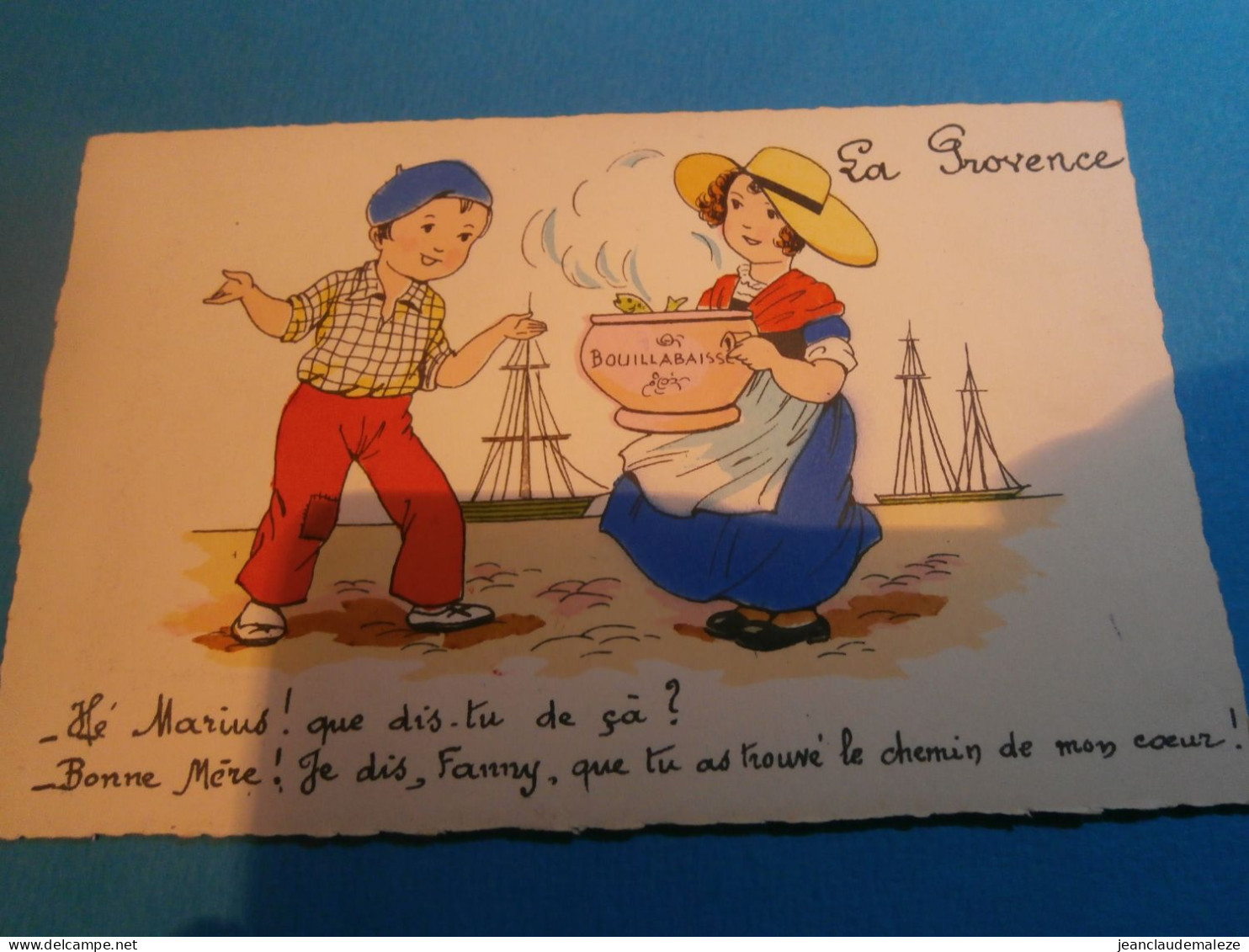 Illustrateur Inconnu, Dessin Humour, Les Régions La Provence , Hé Marius - Hedendaags (vanaf 1950)