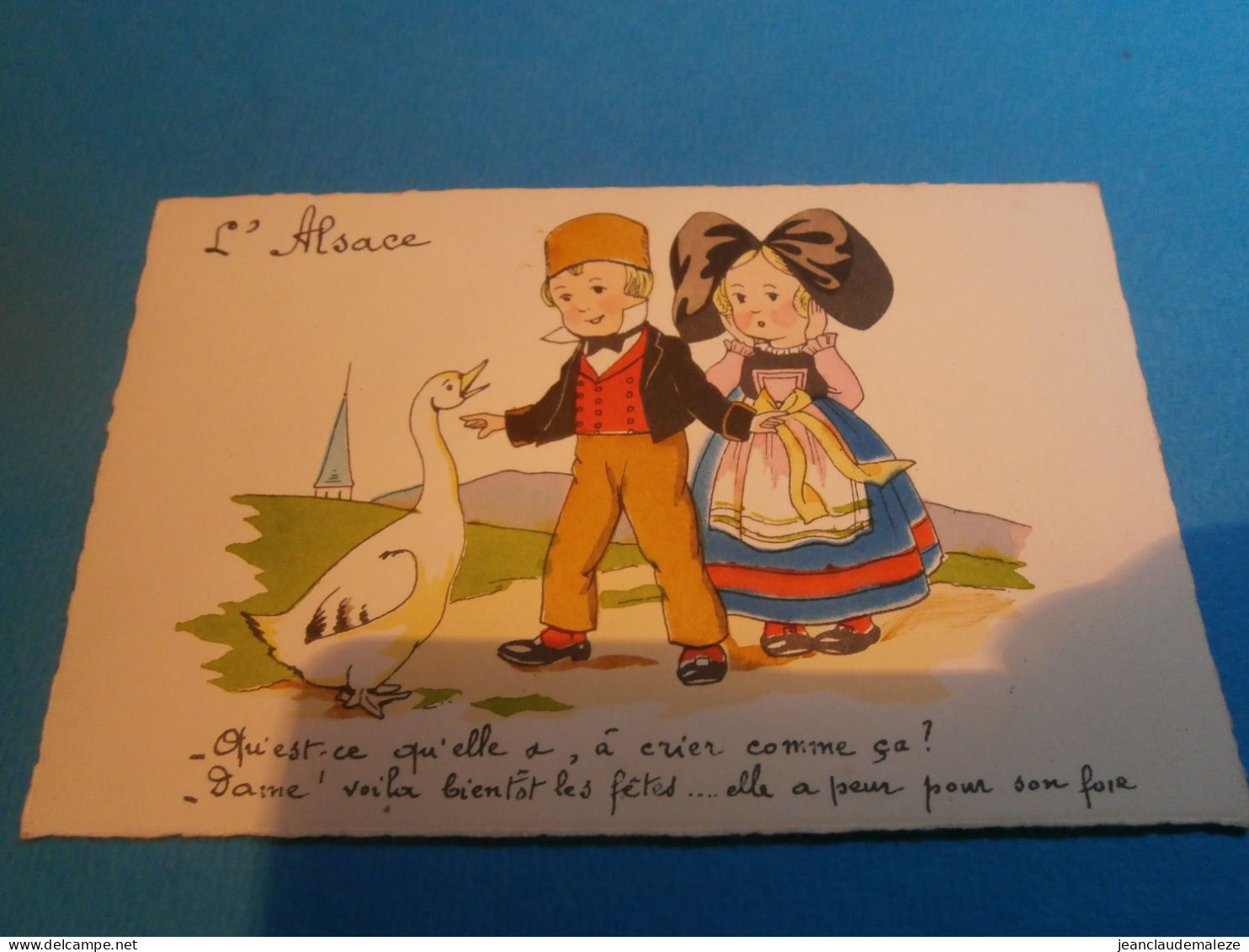 Illustrateur Inconnu, Dessin Humour, Les Régions L'Alsace , Qu'est Ce Qu'elle à Crier - Contemporary (from 1950)