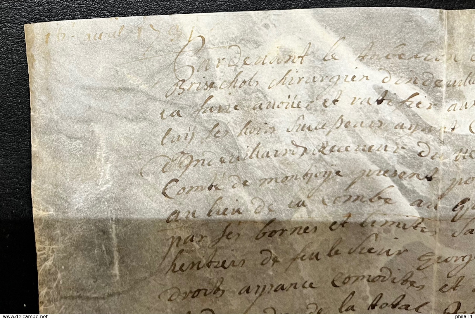 PARCHEMIN EN PEAU / 16 AVRIL 1731 / SIGNE DIDIER COMTE DE MONTJOYE / GOMBART / EVOCATION COMTE DE BOURGOGNE 35 X 26 Cm - Manuscrits