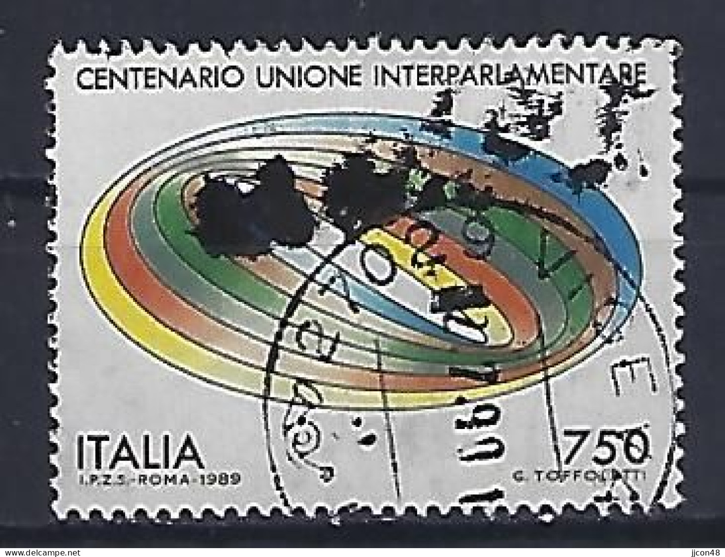 Italy 1989  100 Jahre IPU  (o) Mi.2091 - 1981-90: Oblitérés