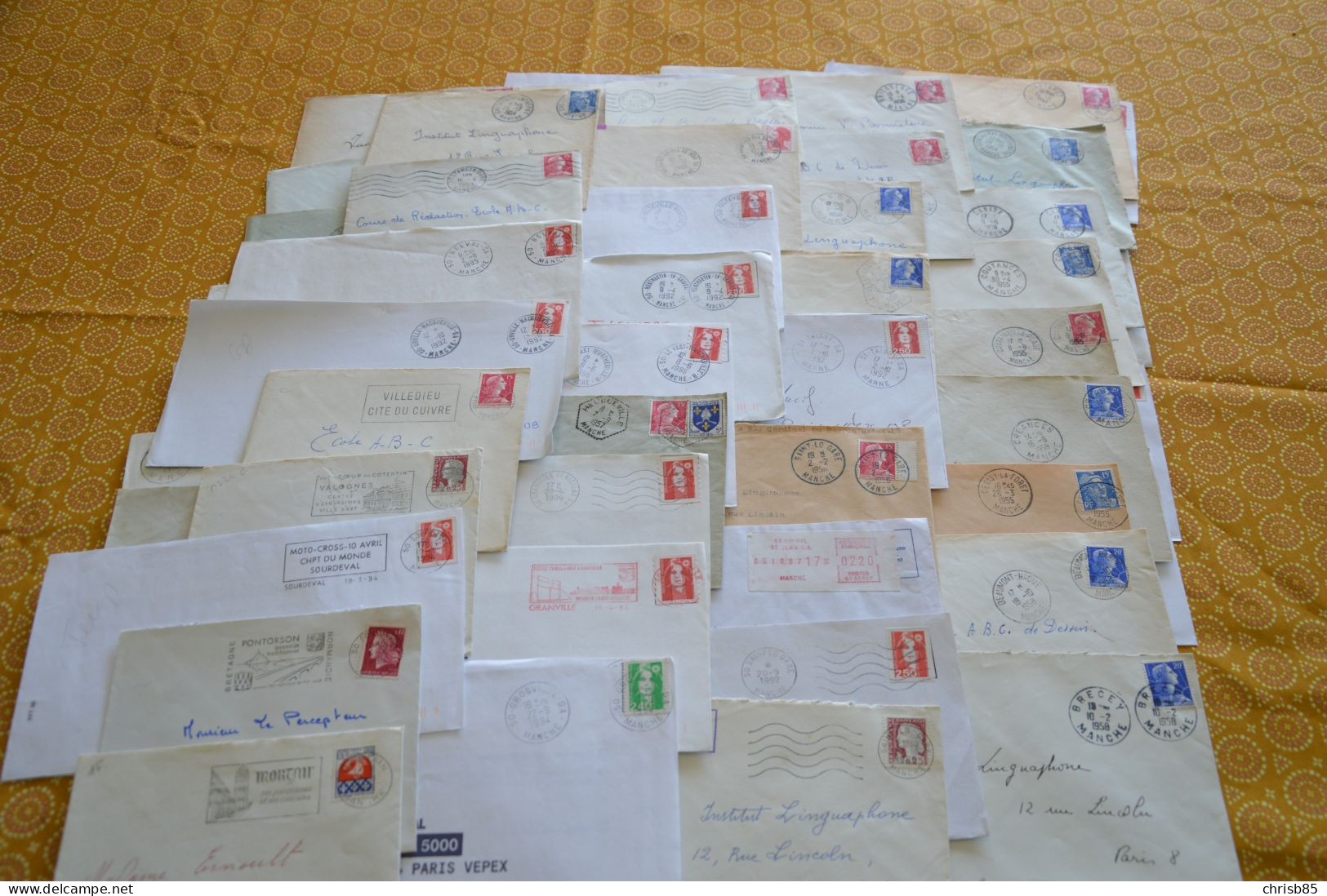 Lot Années 1950 1990 Oblitérations Département De LA MANCHE 50 Environ 900 Enveloppes Entières - Manual Postmarks