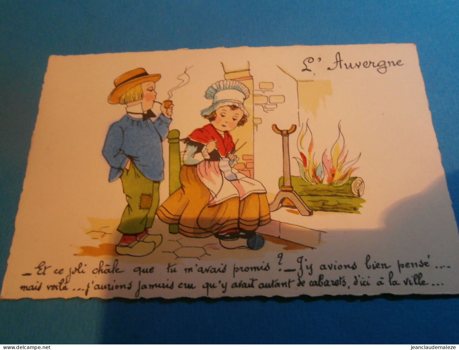Illustrateur Inconnu, Dessin Humour, Les Régions L'Auvergne , Et Ce Joli Châle - Zeitgenössisch (ab 1950)