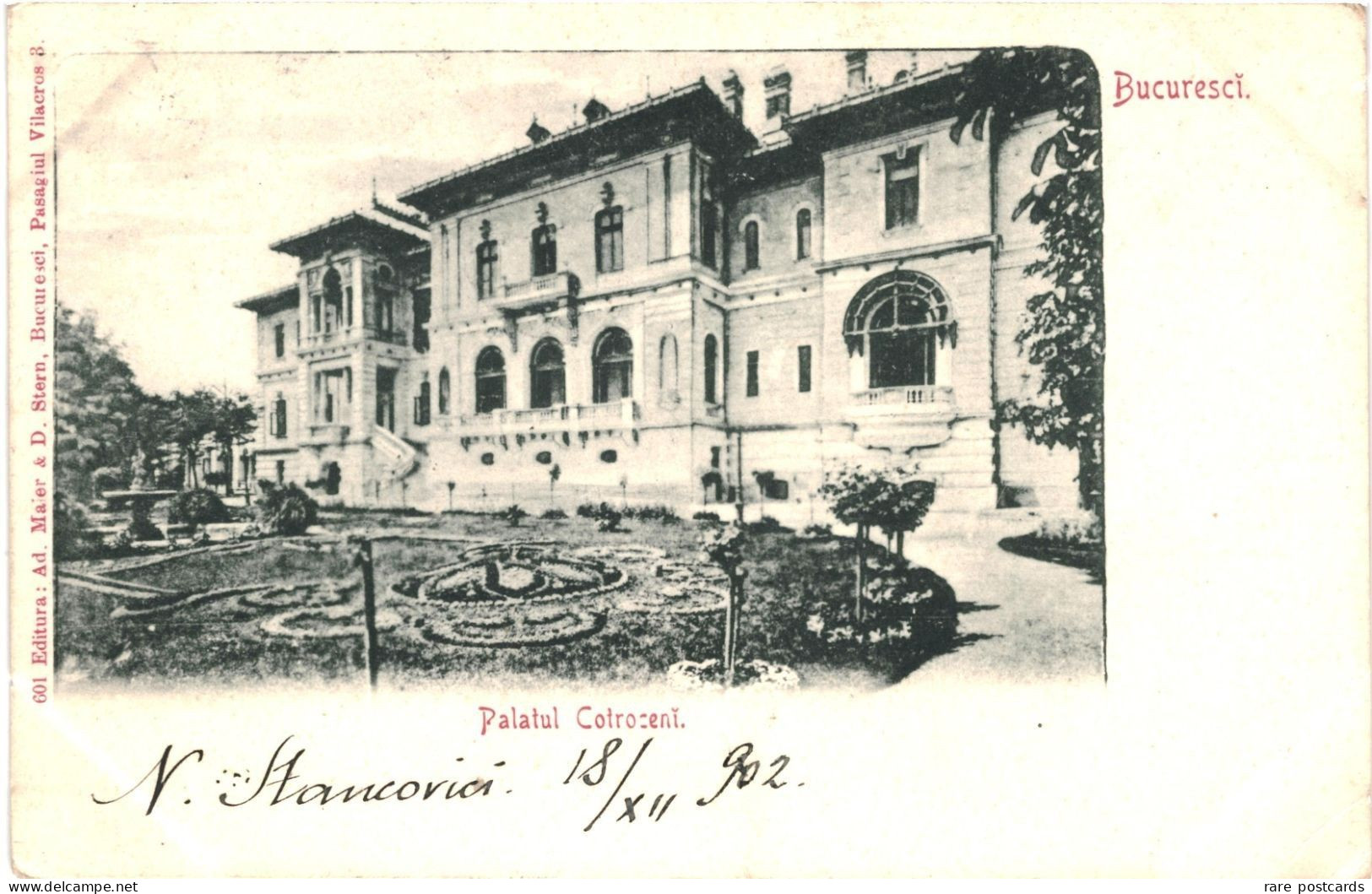 Bucuresti 1903 - Palatul Controzeni - Roumanie