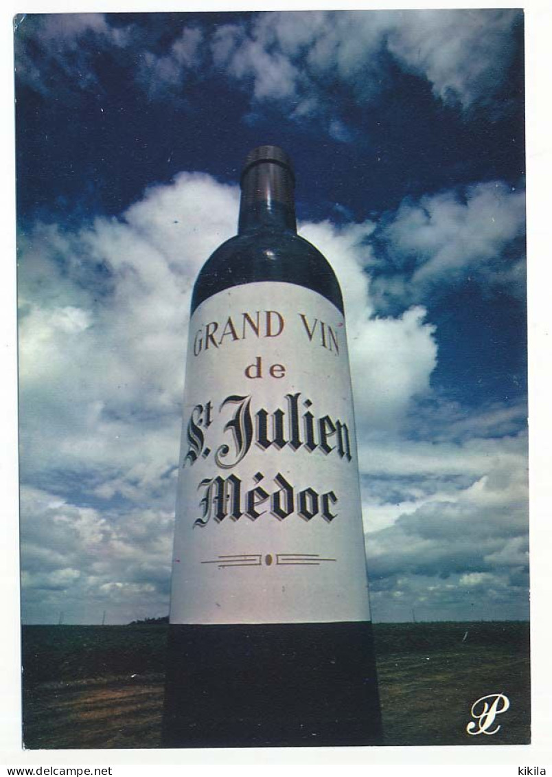 CPSM / CPM 10.5 X 15 Prestige BORDELAIS Une Bouteille De "Grand Vin De St Julien Médoc" Comme Un Phare - Aquitaine